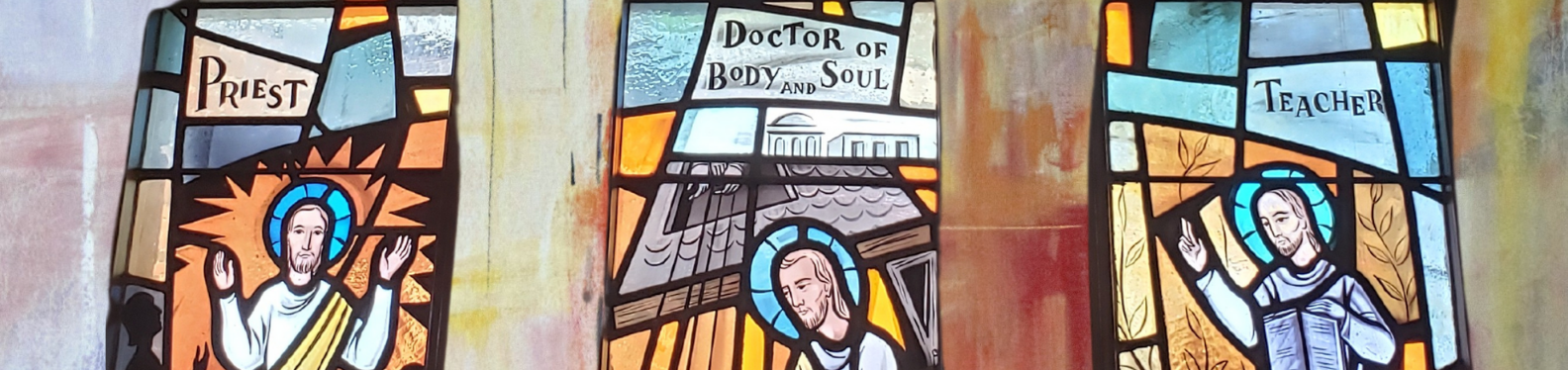 Stained Glass of Jesus as Priest, Healer of Body and Soul and Teacher